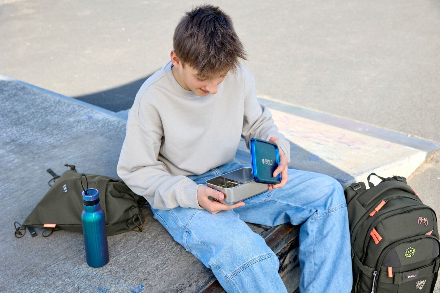 Edelstahl Kinder Trinkflasche Doppelwandig 500ml – BOLD, Blau Violett von Lässig – Bild 9