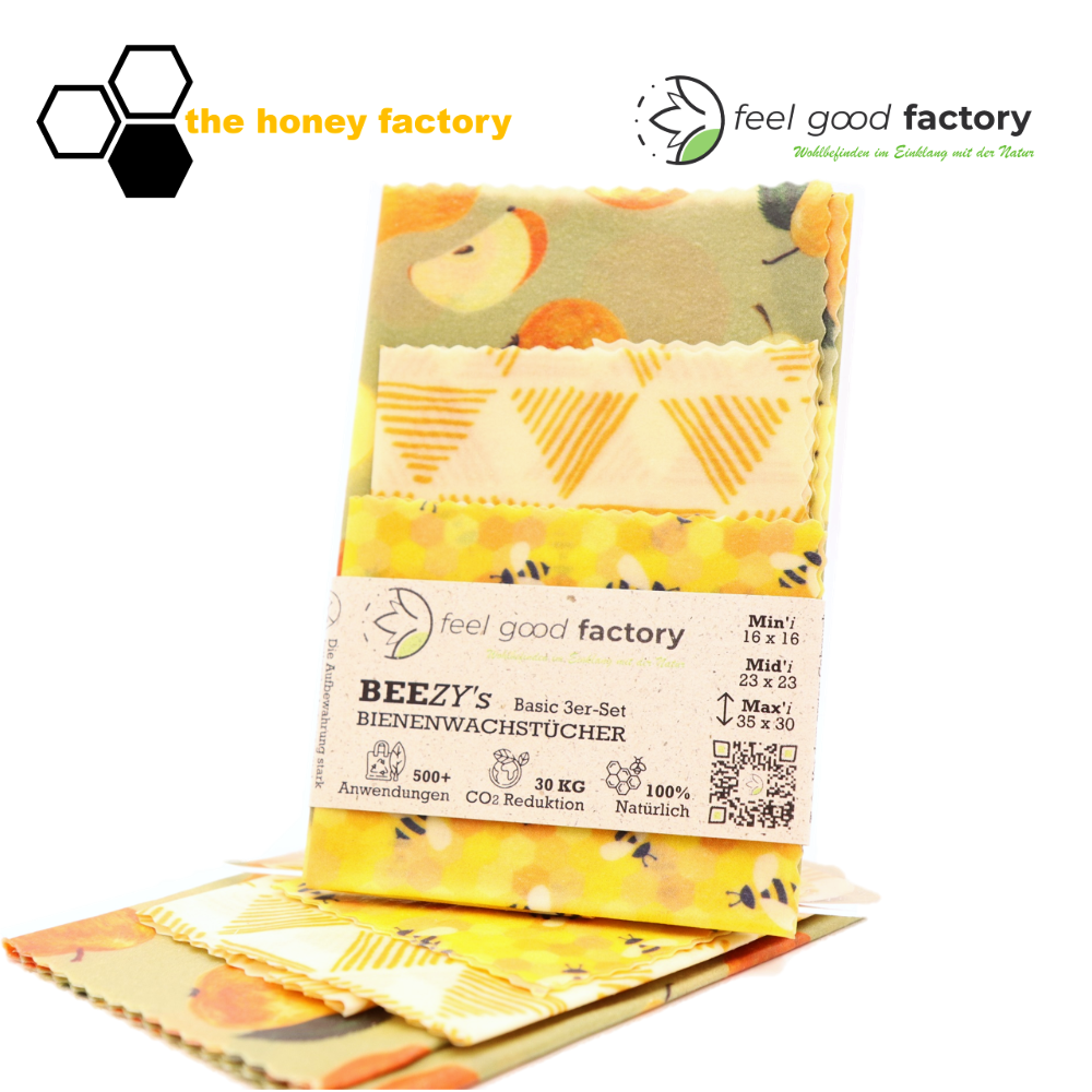 BEEZY’s Bienenwachstuch – Basic 3-er Set