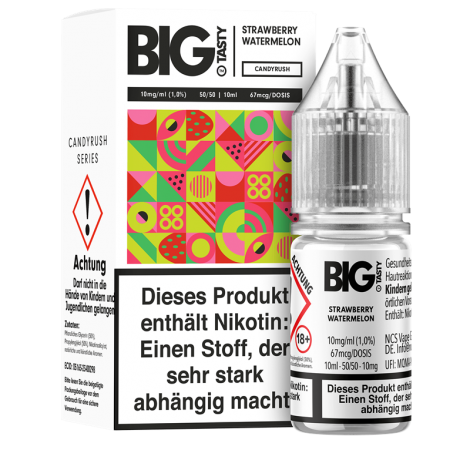 Alternativen zum Rauchstopp Big Tasty Candyrush Serie – Strawberry Watermelon – 10 ml Nikotinsalz Liquid Tragbar – Bild 2