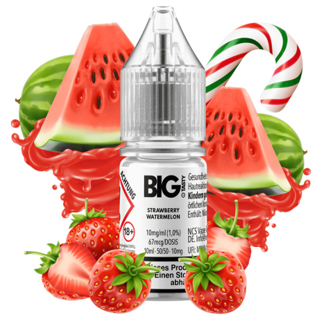 Alternativen zum Rauchstopp Big Tasty Candyrush Serie – Strawberry Watermelon – 10 ml Nikotinsalz Liquid Tragbar