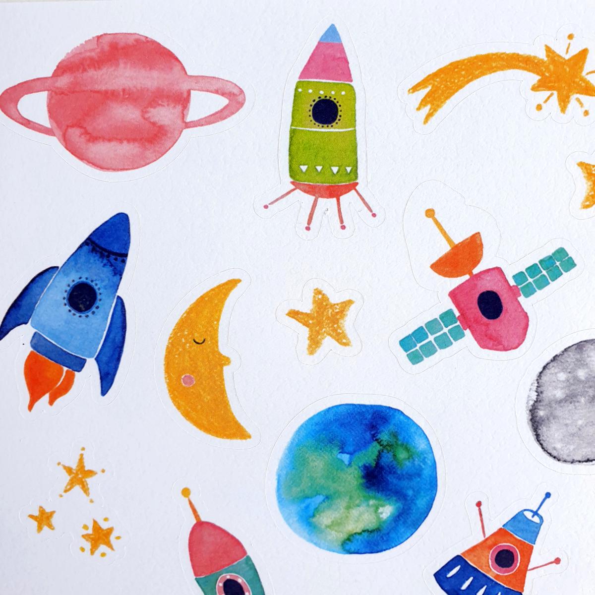Sticker-Bogen *Weltraum* von Frau Ottilie – Bild 2