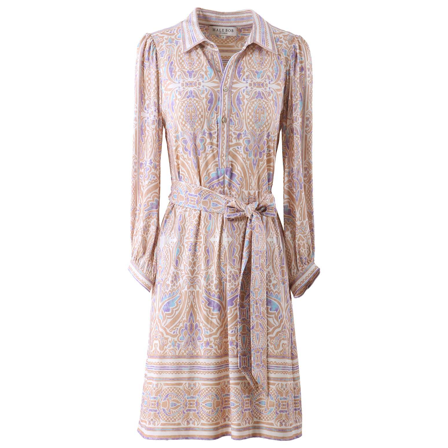 Hale Bob Minikleid V-Ausschnitt Jersey “Lila Beige”