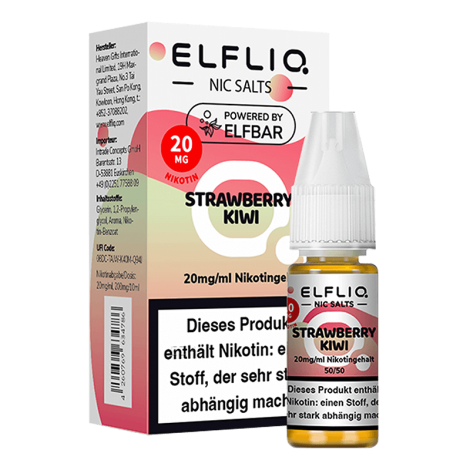 Nachhaltiges Dampfen ELF Bar Elfliq – Strawberry Kiwi – 10 ml Nikotinsalz Dessert-inspiriert – Bild 3