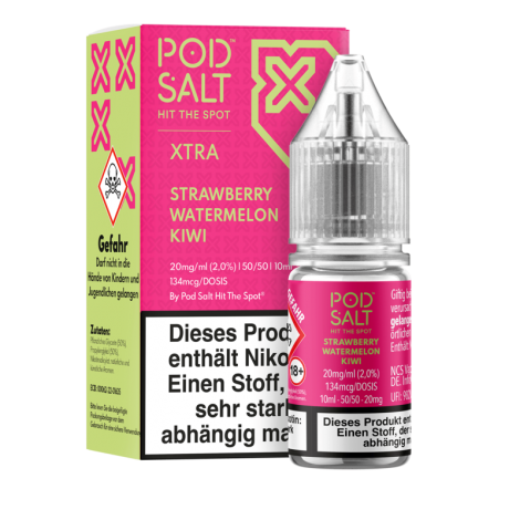 VapeCommunity Pod Salt Xtra – Strawberry Watermelon Kiwi – 10 ml Nikotinsalz Liquid Ethisch
