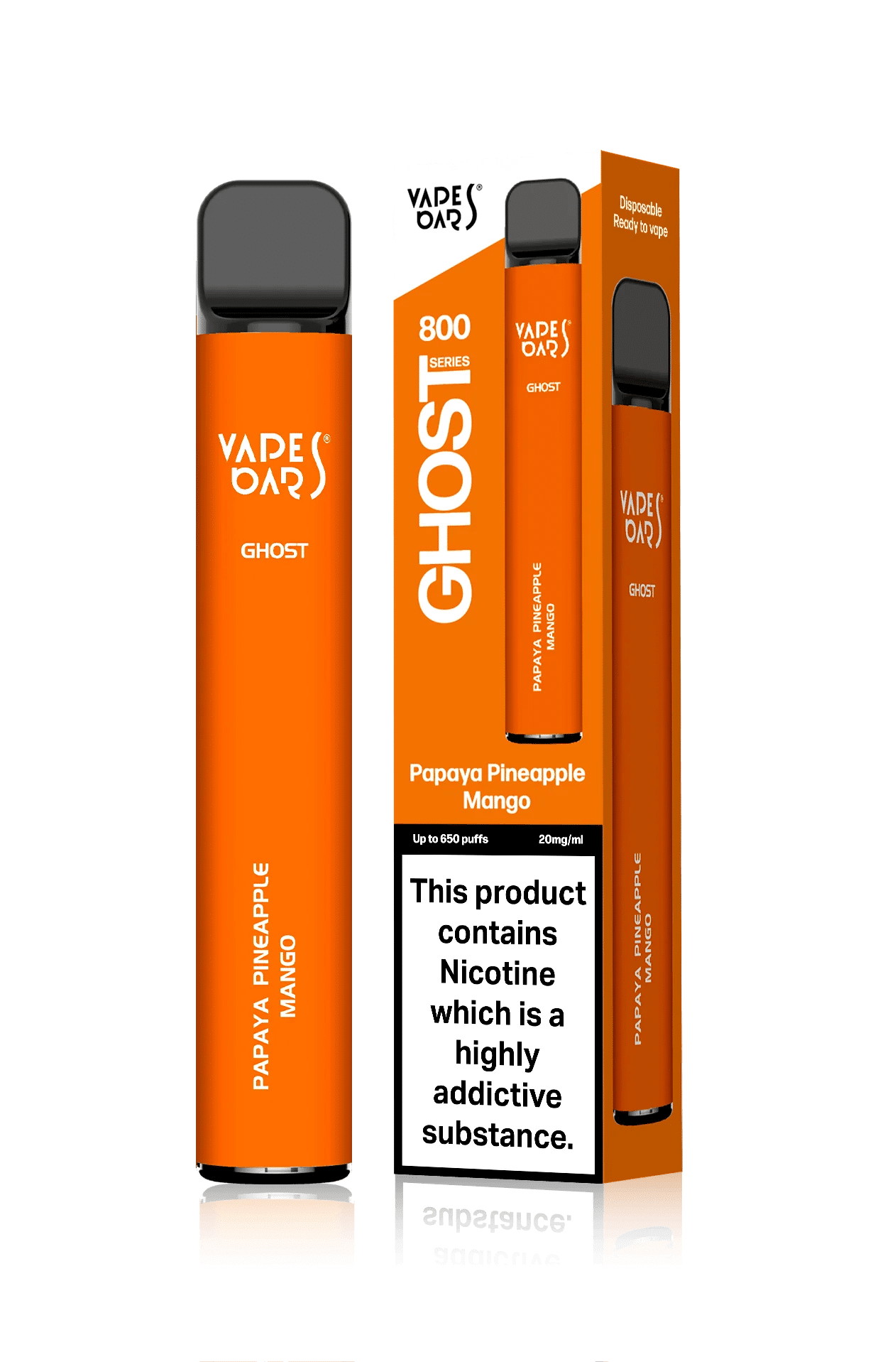 Vape Bar Ghost 800 – Einweg E-Shisha 650 Züge – Papaya Pineapple Mango