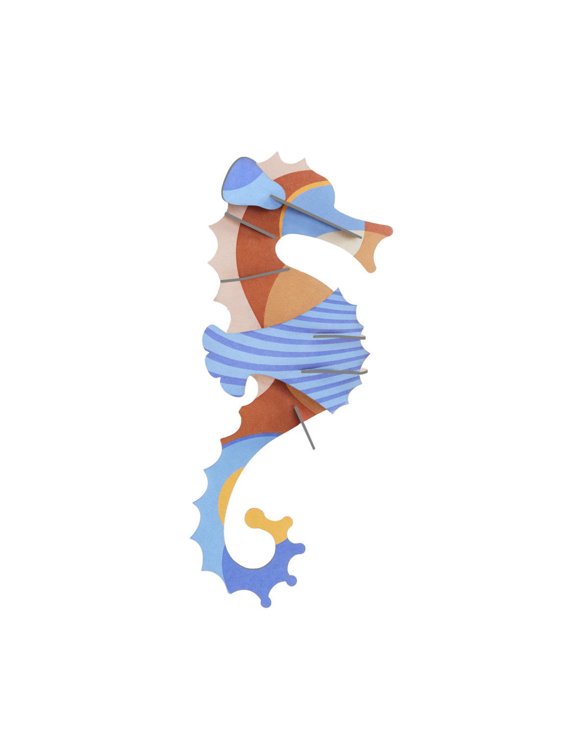 Wanddekoration Blue Ringlet Seahorse von Studio ROOF