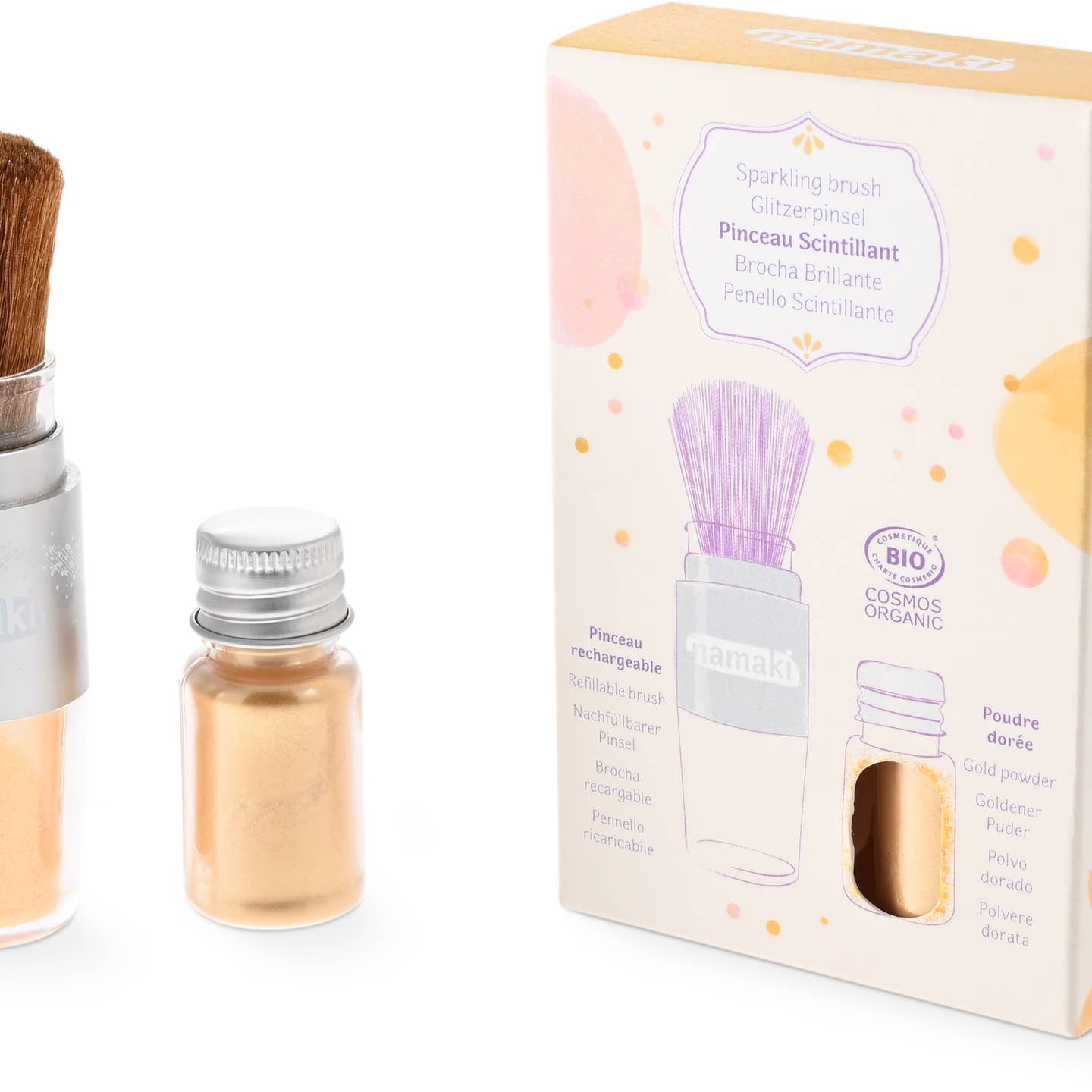 Zauberpinsel und goldenes Glitzerpulver von Namaki