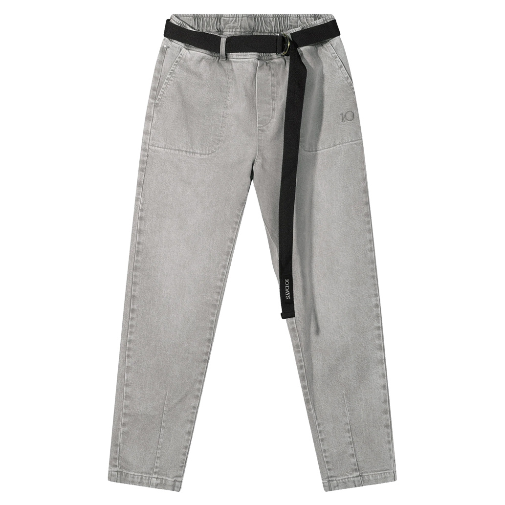 10DAYS Jeans “Belted Pants Denim” grau