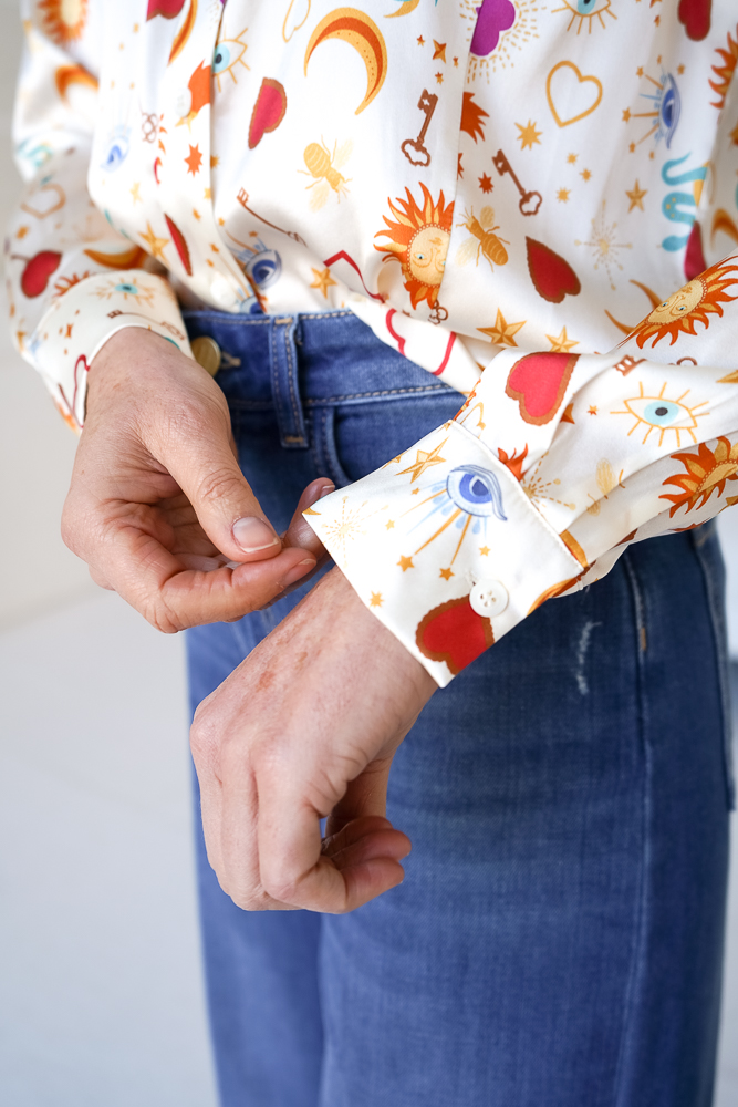 Joyce & Girls Bluse Seide “Pepper” Beige Multi – Bild 6