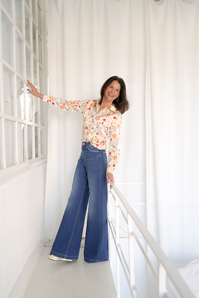 Joyce & Girls Bluse Seide “Pepper” Beige Multi – Bild 2